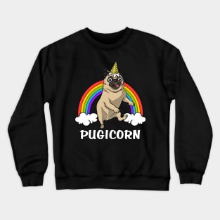 Pugicorn Pug Dog Crewneck Sweatshirt